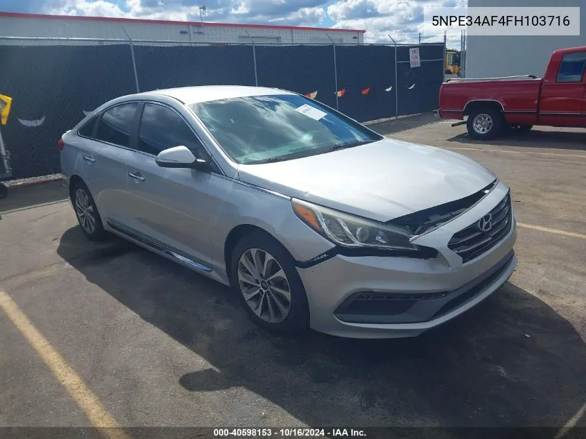 2015 Hyundai Sonata Sport VIN: 5NPE34AF4FH103716 Lot: 40598153