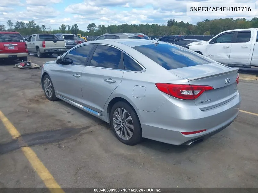 2015 Hyundai Sonata Sport VIN: 5NPE34AF4FH103716 Lot: 40598153