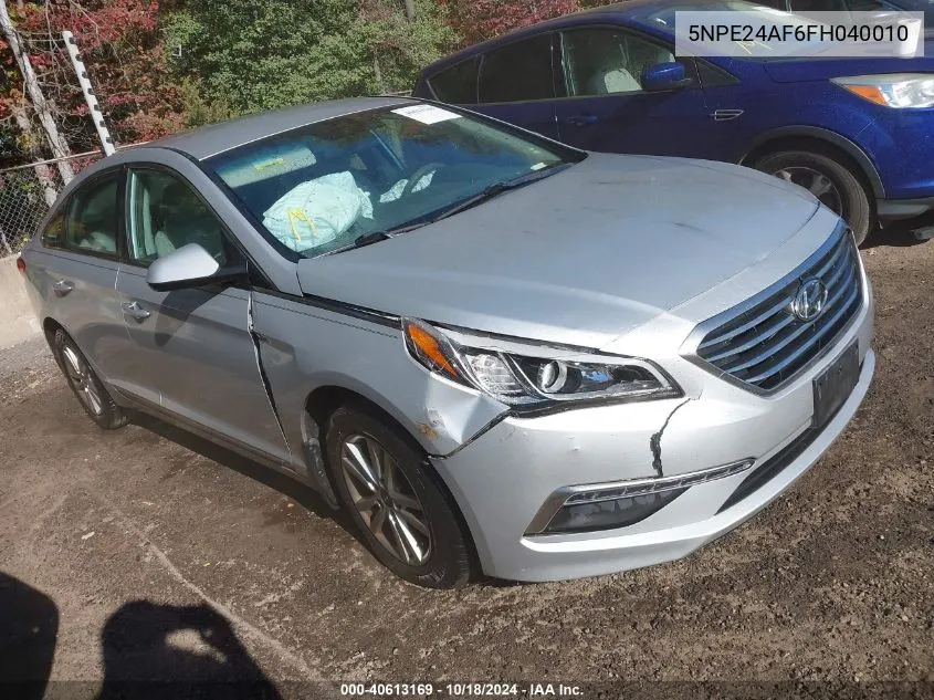 2015 Hyundai Sonata Se VIN: 5NPE24AF6FH040010 Lot: 40613169