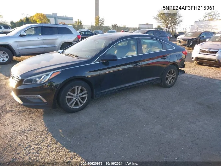 2015 Hyundai Sonata Se VIN: 5NPE24AF3FH215961 Lot: 40620975