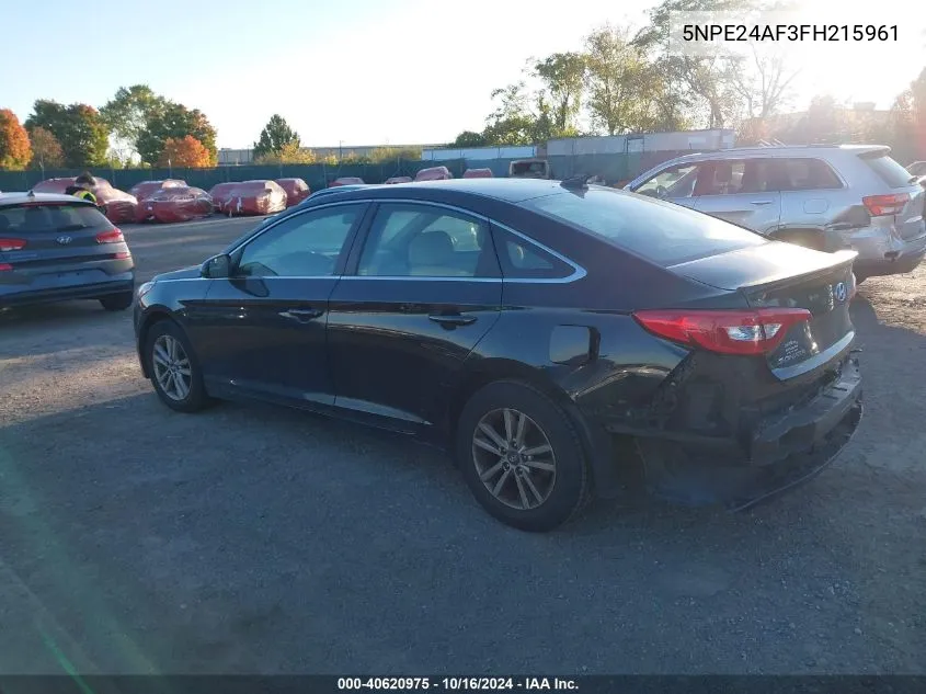 2015 Hyundai Sonata Se VIN: 5NPE24AF3FH215961 Lot: 40620975