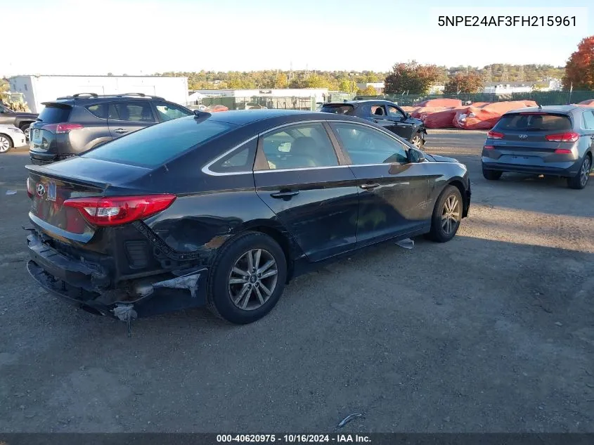 2015 Hyundai Sonata Se VIN: 5NPE24AF3FH215961 Lot: 40620975