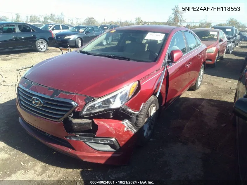 2015 Hyundai Sonata Se VIN: 5NPE24AF7FH118553 Lot: 40624881