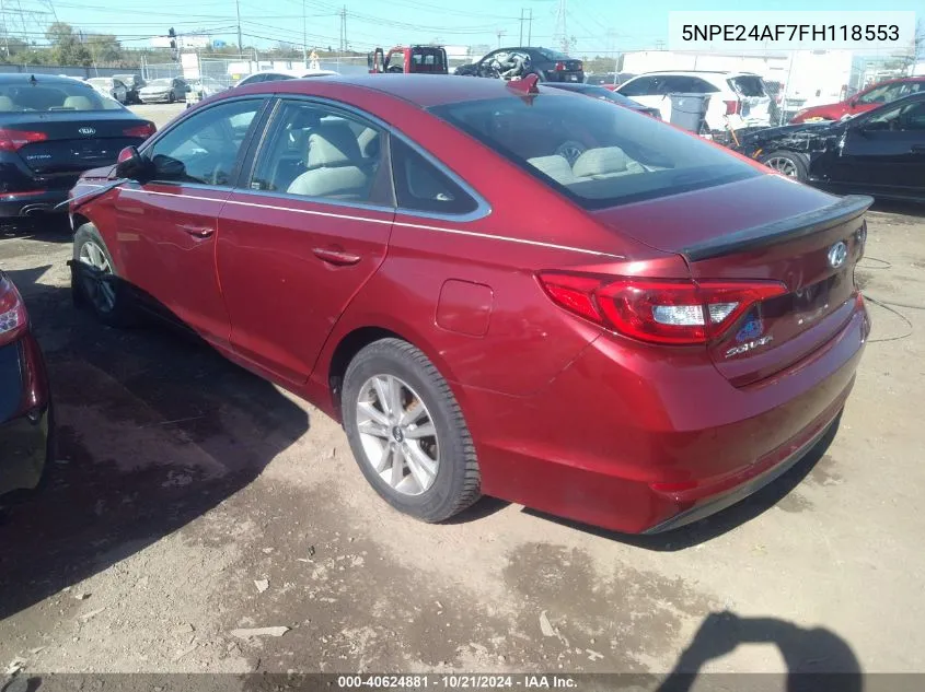 5NPE24AF7FH118553 2015 Hyundai Sonata Se