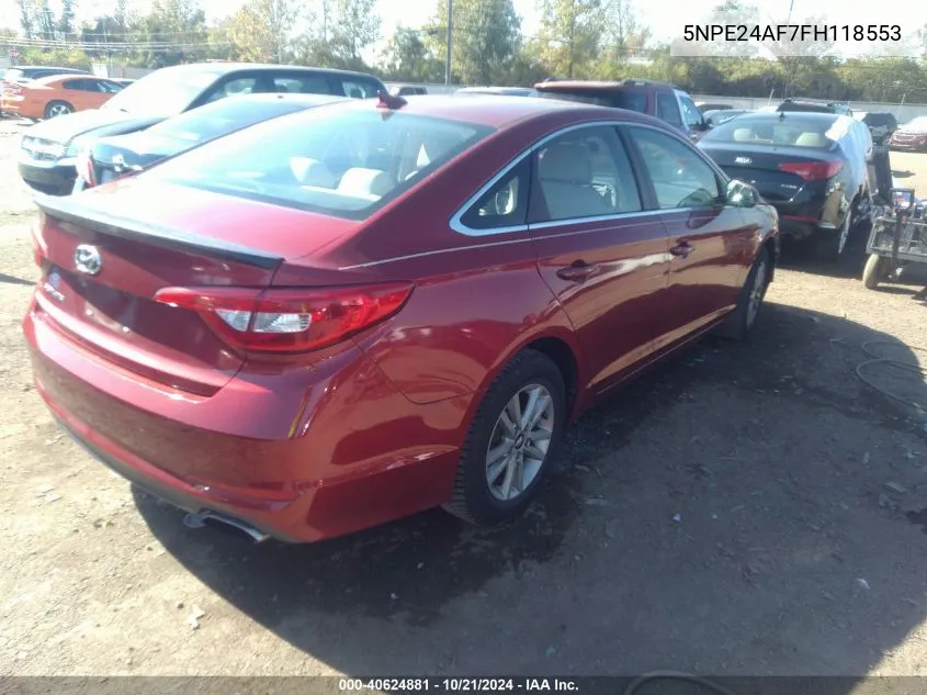 2015 Hyundai Sonata Se VIN: 5NPE24AF7FH118553 Lot: 40624881