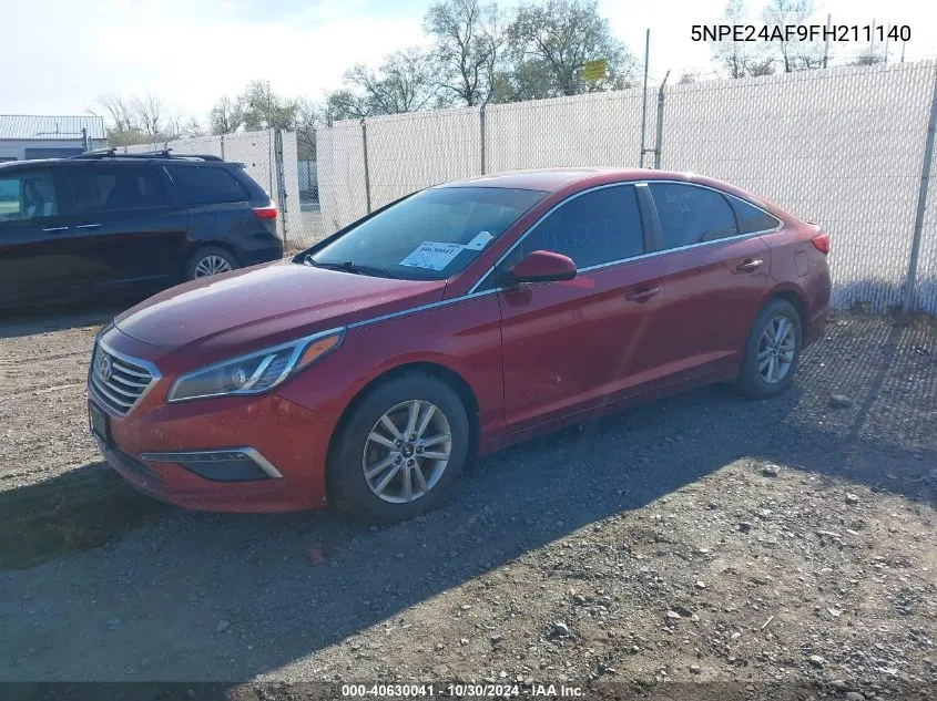 2015 Hyundai Sonata Se VIN: 5NPE24AF9FH211140 Lot: 40630041