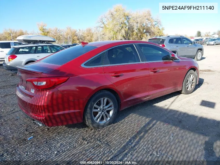 2015 Hyundai Sonata Se VIN: 5NPE24AF9FH211140 Lot: 40630041