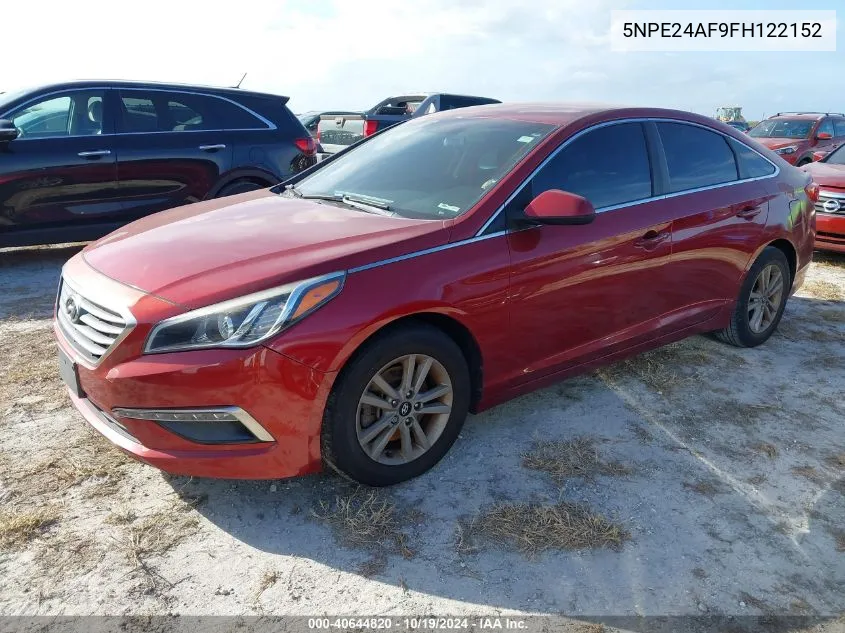 2015 Hyundai Sonata Se VIN: 5NPE24AF9FH122152 Lot: 40644820