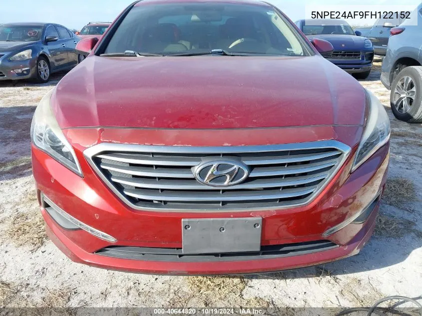 2015 Hyundai Sonata Se VIN: 5NPE24AF9FH122152 Lot: 40644820