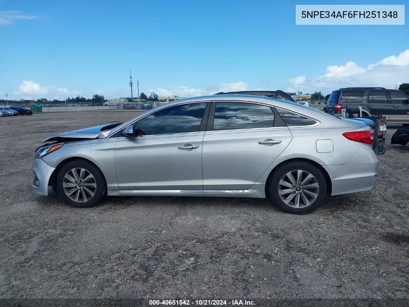 2015 Hyundai Sonata Sport/Limited VIN: 5NPE34AF6FH251348 Lot: 40651542