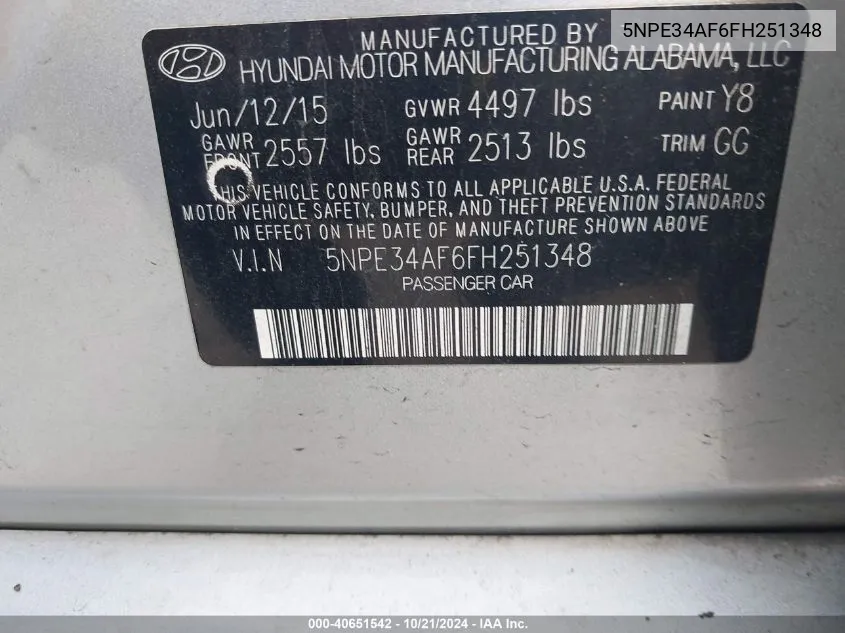 5NPE34AF6FH251348 2015 Hyundai Sonata Sport/Limited