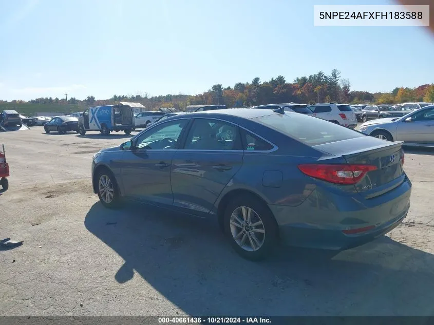 2015 Hyundai Sonata Se VIN: 5NPE24AFXFH183588 Lot: 40661436