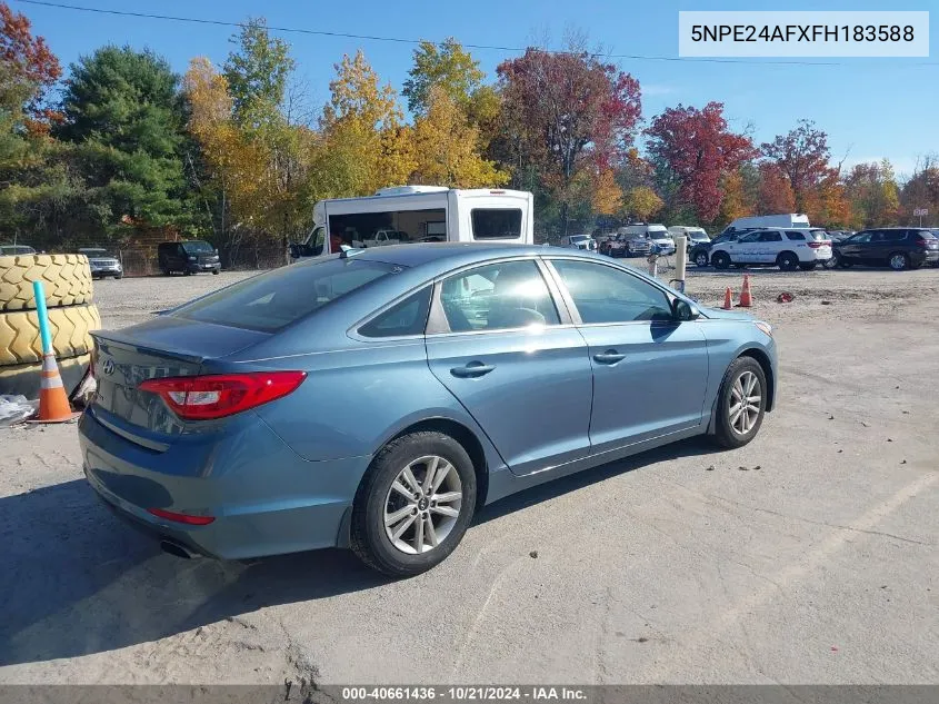 2015 Hyundai Sonata Se VIN: 5NPE24AFXFH183588 Lot: 40661436