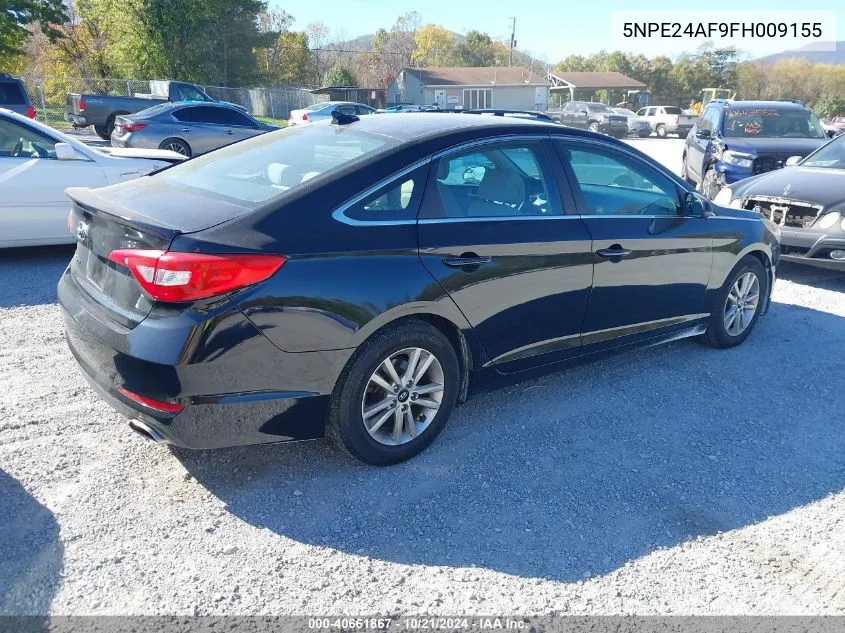 2015 Hyundai Sonata Se VIN: 5NPE24AF9FH009155 Lot: 40661867