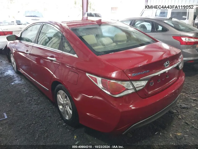 KMHEC4A43FA119052 2015 Hyundai Sonata Hybrid