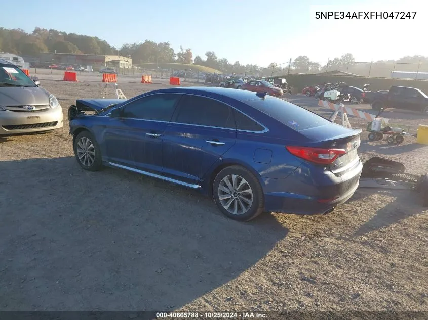 5NPE34AFXFH047247 2015 Hyundai Sonata Sport