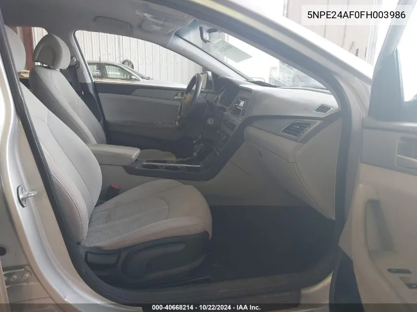 5NPE24AF0FH003986 2015 Hyundai Sonata Se