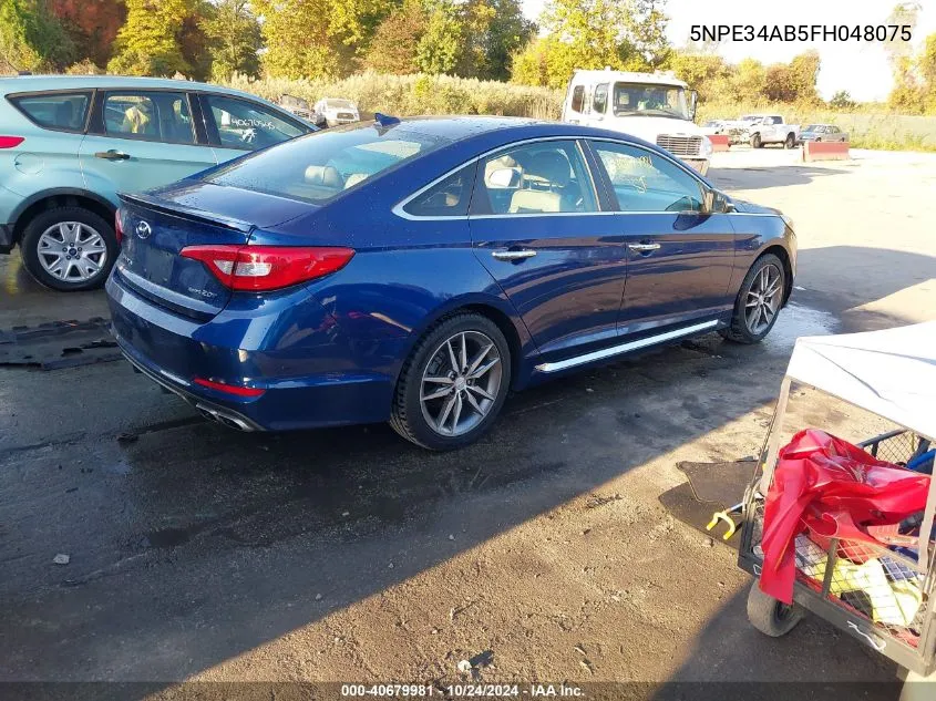 2015 Hyundai Sonata Sport/Limited VIN: 5NPE34AB5FH048075 Lot: 40679981