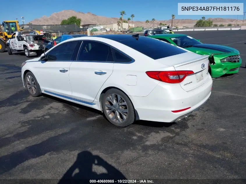 2015 Hyundai Sonata Limited 2.0T VIN: 5NPE34AB7FH181176 Lot: 40680985