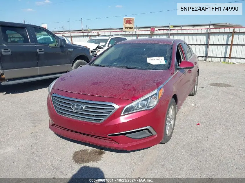 2015 Hyundai Sonata Se VIN: 5NPE24AF1FH174990 Lot: 40687001