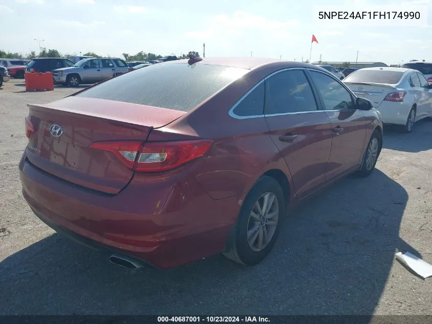 2015 Hyundai Sonata Se VIN: 5NPE24AF1FH174990 Lot: 40687001