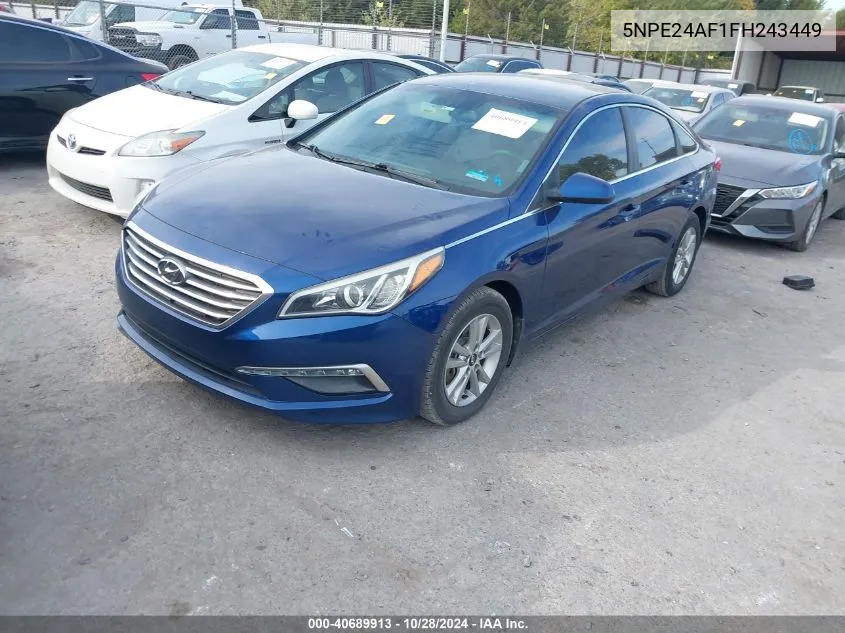 2015 Hyundai Sonata Se VIN: 5NPE24AF1FH243449 Lot: 40689913