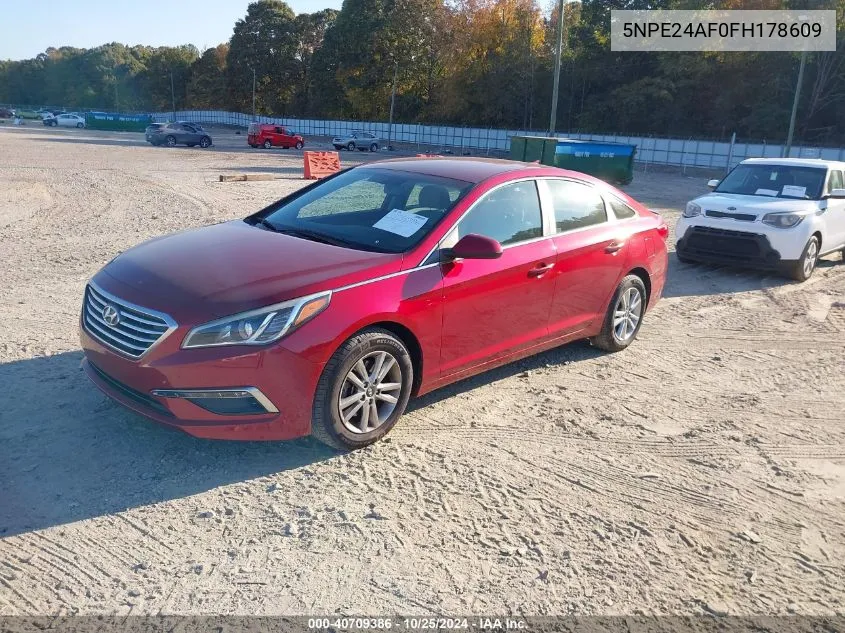 2015 Hyundai Sonata Se VIN: 5NPE24AF0FH178609 Lot: 40709386