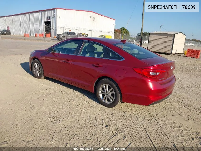 2015 Hyundai Sonata Se VIN: 5NPE24AF0FH178609 Lot: 40709386