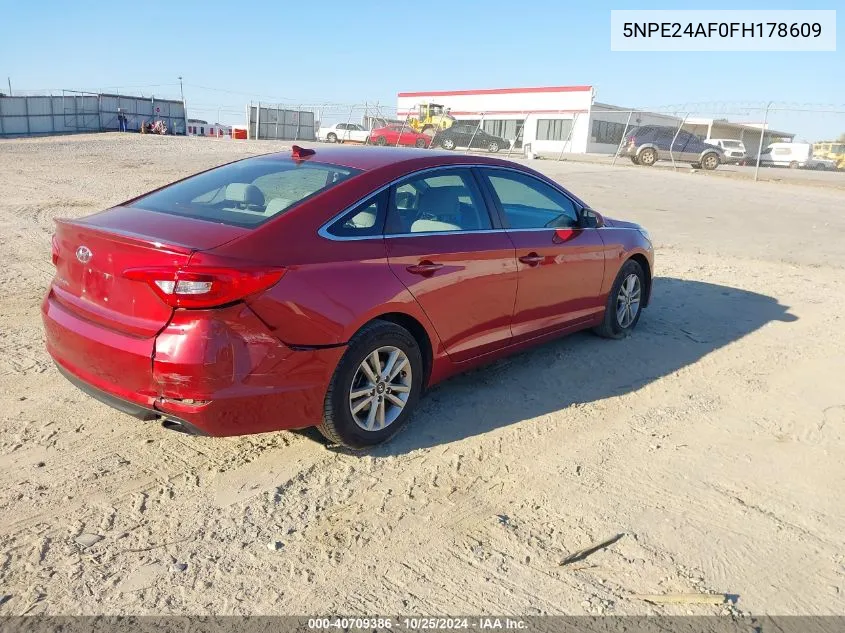 2015 Hyundai Sonata Se VIN: 5NPE24AF0FH178609 Lot: 40709386