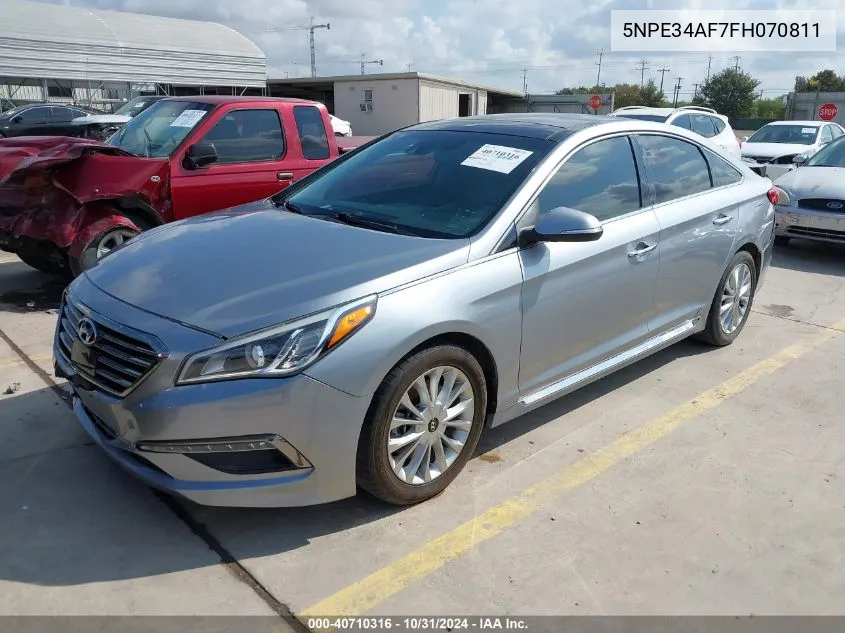 2015 Hyundai Sonata Limited VIN: 5NPE34AF7FH070811 Lot: 40710316