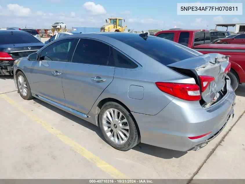 2015 Hyundai Sonata Limited VIN: 5NPE34AF7FH070811 Lot: 40710316