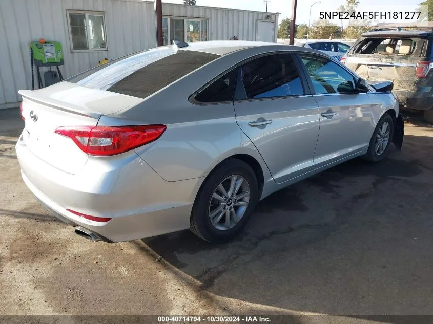 2015 Hyundai Sonata Se VIN: 5NPE24AF5FH181277 Lot: 40714794