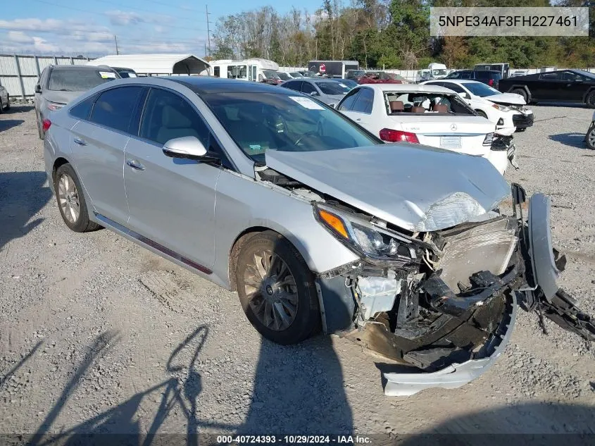 2015 Hyundai Sonata Limited VIN: 5NPE34AF3FH227461 Lot: 40724393