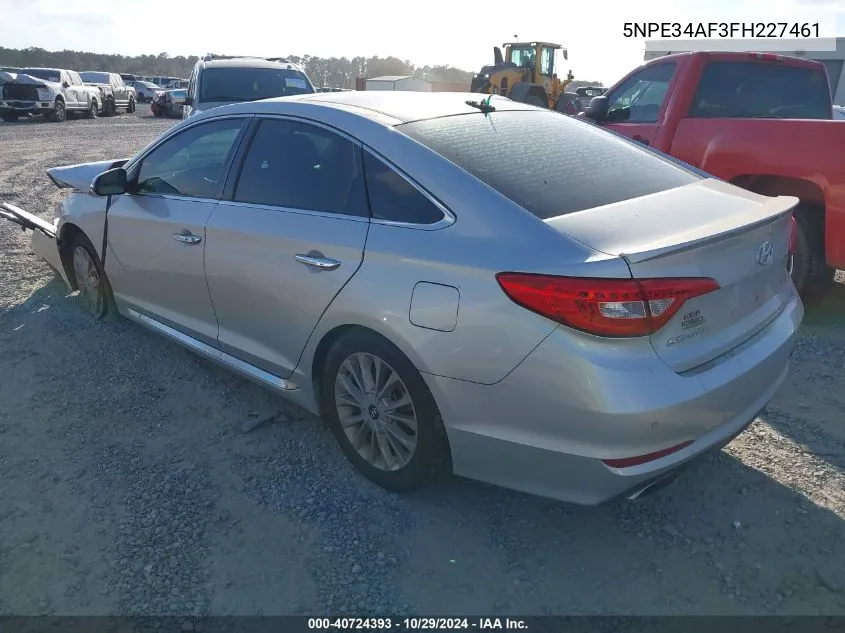 2015 Hyundai Sonata Limited VIN: 5NPE34AF3FH227461 Lot: 40724393