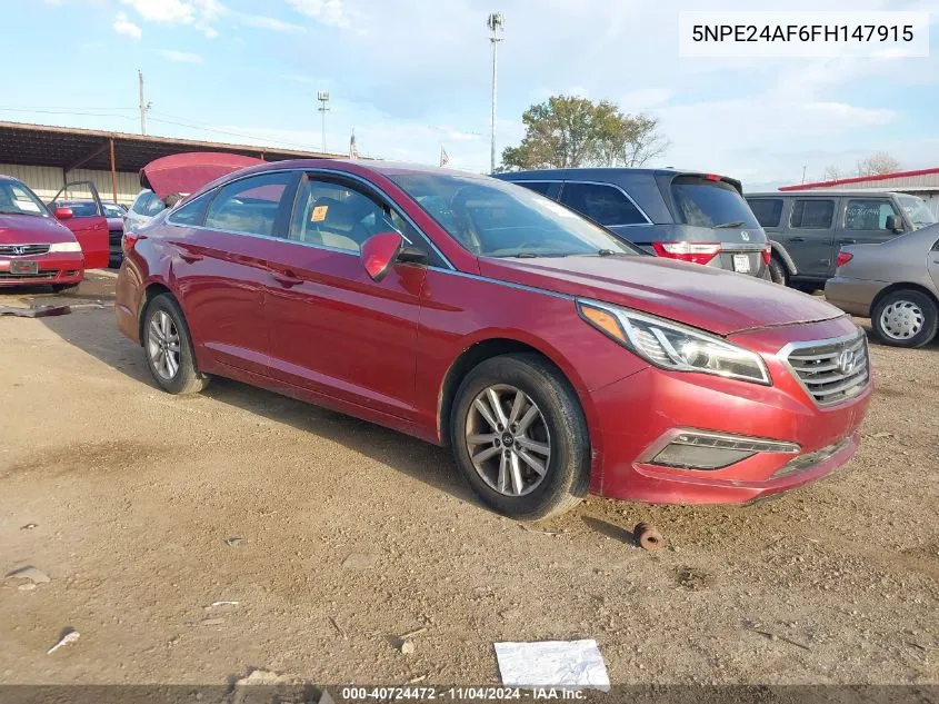 2015 Hyundai Sonata Se VIN: 5NPE24AF6FH147915 Lot: 40724472