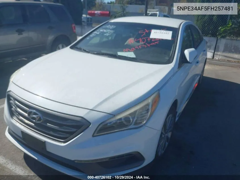 2015 Hyundai Sonata Sport VIN: 5NPE34AF5FH257481 Lot: 40726102