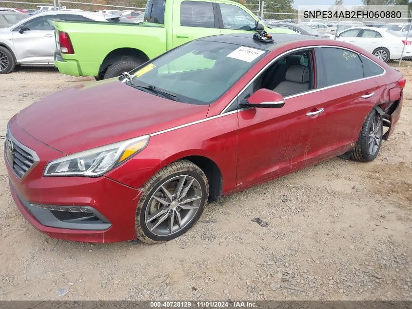 2015 Hyundai Sonata Sport 2.0T VIN: 5NPE34AB2FH060880 Lot: 40728129