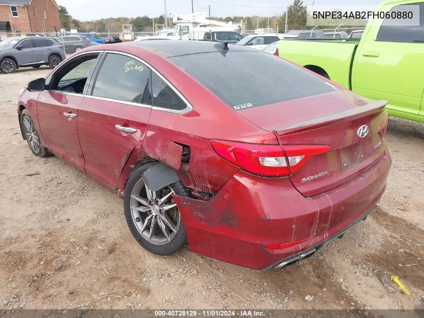 2015 Hyundai Sonata Sport 2.0T VIN: 5NPE34AB2FH060880 Lot: 40728129