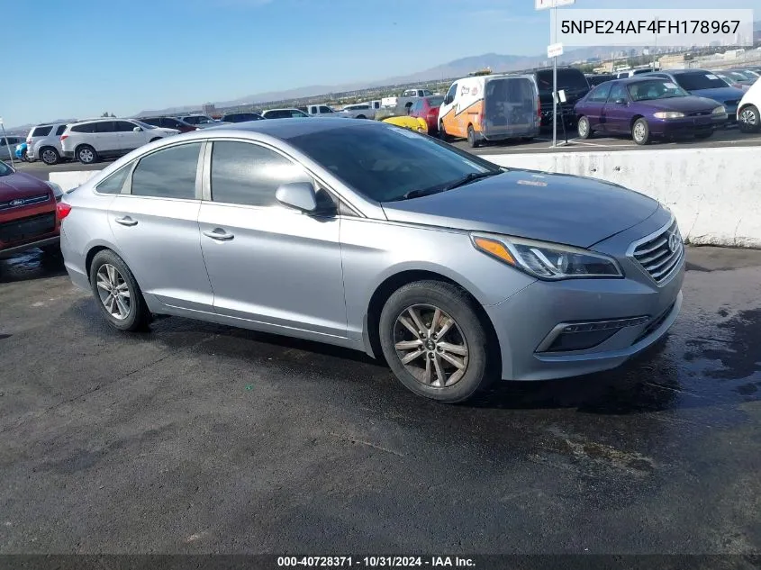 2015 Hyundai Sonata Se VIN: 5NPE24AF4FH178967 Lot: 40728371