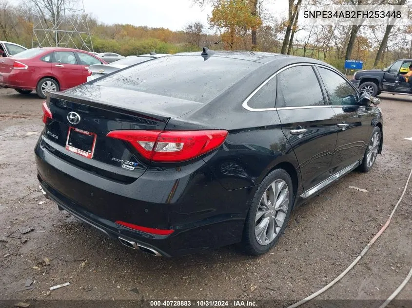 2015 Hyundai Sonata Limited 2.0T VIN: 5NPE34AB2FH253448 Lot: 40728883