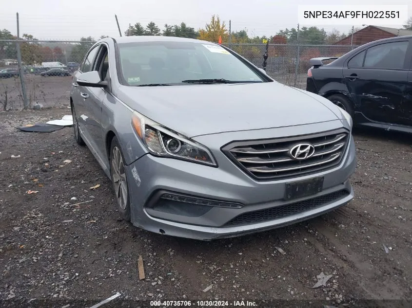 5NPE34AF9FH022551 2015 Hyundai Sonata Sport