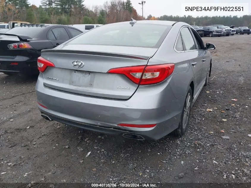 5NPE34AF9FH022551 2015 Hyundai Sonata Sport