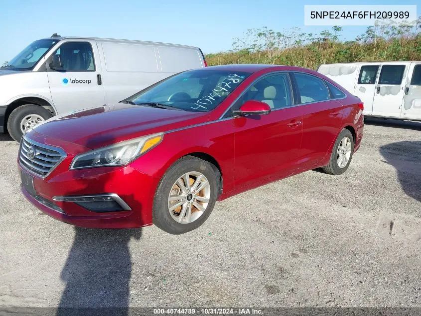 2015 Hyundai Sonata Se VIN: 5NPE24AF6FH209989 Lot: 40744789