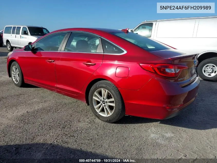 2015 Hyundai Sonata Se VIN: 5NPE24AF6FH209989 Lot: 40744789