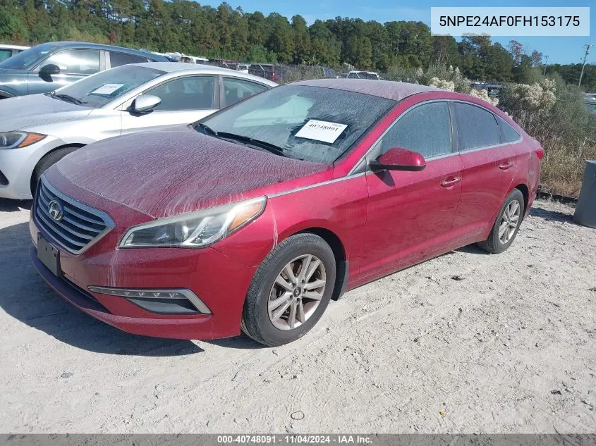 2015 Hyundai Sonata Se VIN: 5NPE24AF0FH153175 Lot: 40748091