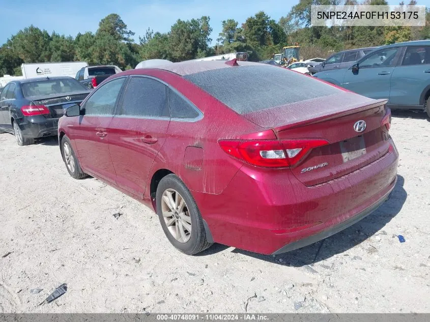 2015 Hyundai Sonata Se VIN: 5NPE24AF0FH153175 Lot: 40748091