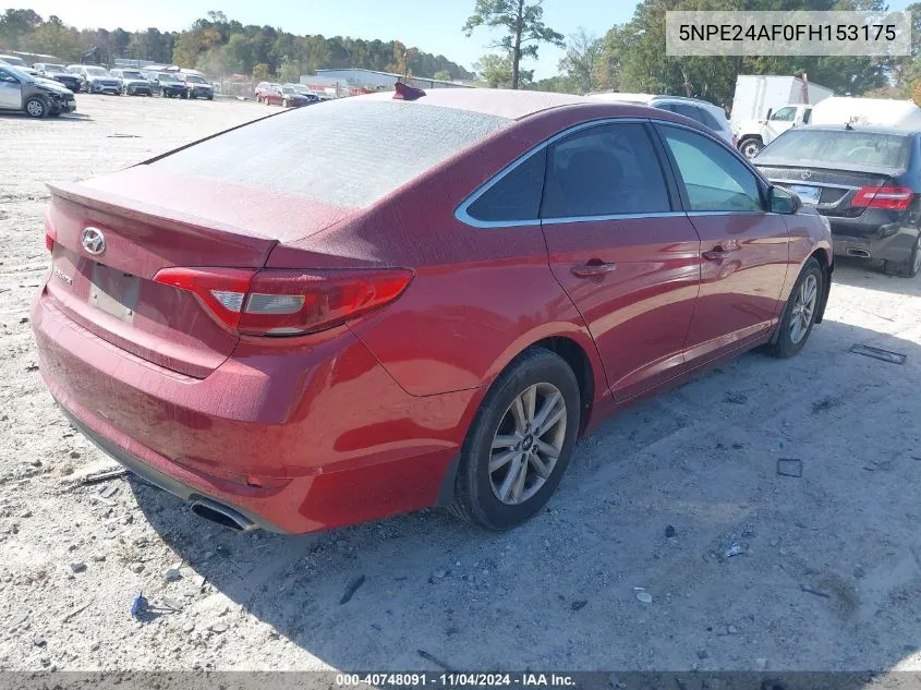 2015 Hyundai Sonata Se VIN: 5NPE24AF0FH153175 Lot: 40748091