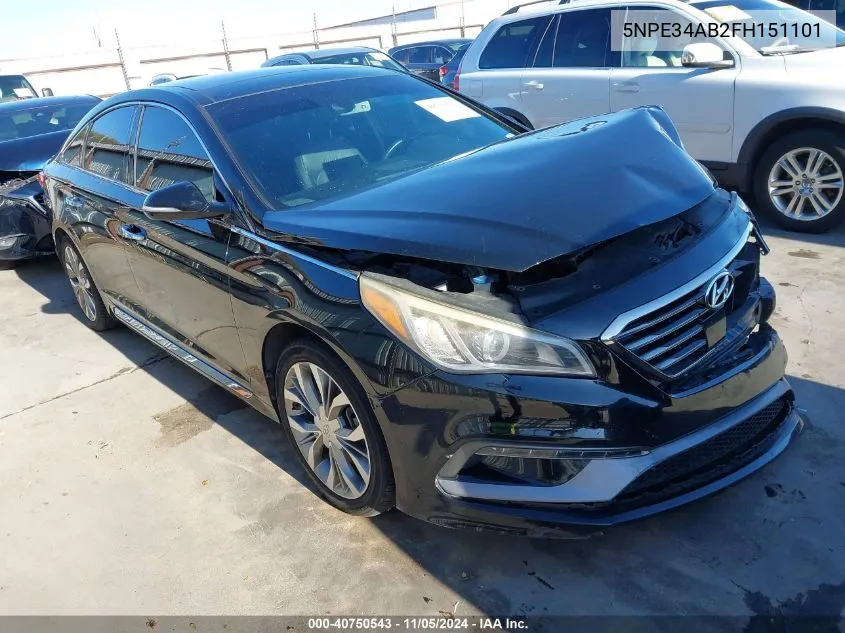 2015 Hyundai Sonata Limited 2.0T VIN: 5NPE34AB2FH151101 Lot: 40750543