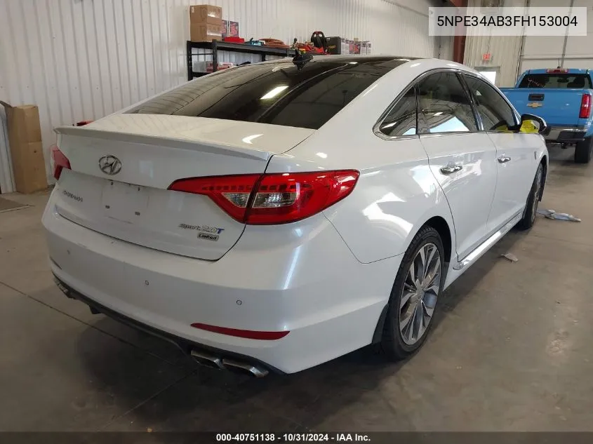 2015 Hyundai Sonata Limited 2.0T VIN: 5NPE34AB3FH153004 Lot: 40751138