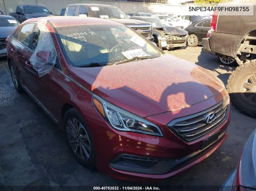 2015 Hyundai Sonata Sport VIN: 5NPE34AF9FH098755 Lot: 40753532